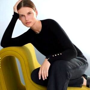 ZARA KNIT Sweater with Gold Buttons